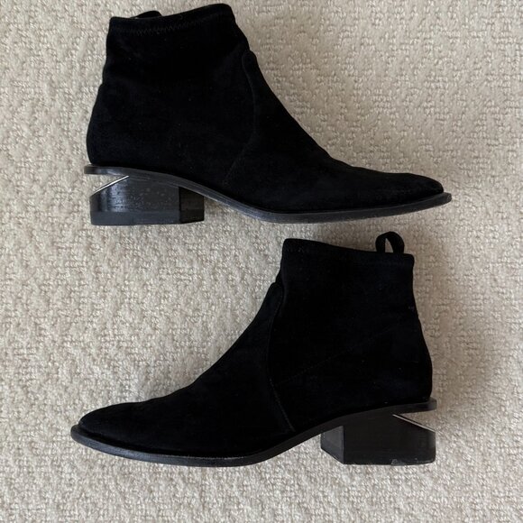 Alexander Wang _ Kori Suede _ Black Ankle Booties - Picture 9 of 15